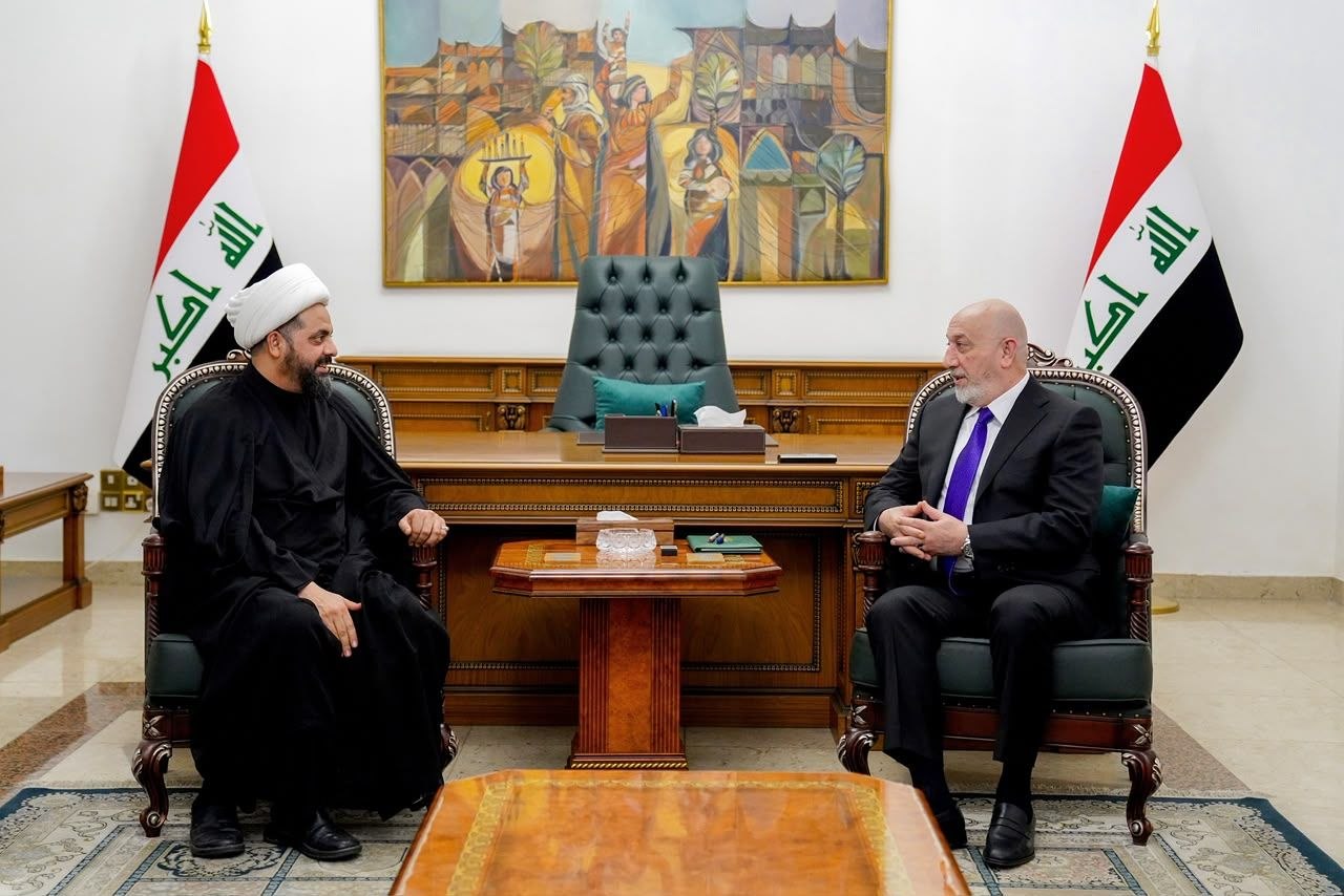 الرئيس آميدي والشيخ الخزعلي يؤكدان اهمية تعميق اسس التفاهم ومواصلة الحوار والتنسيق بين القوى الوطنية