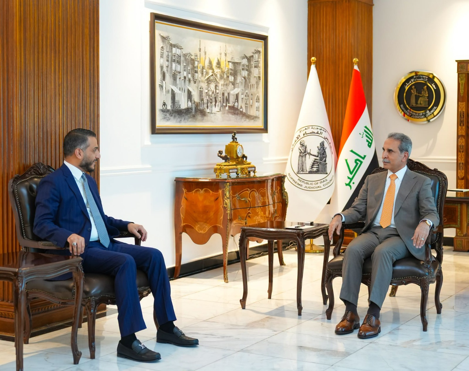 القاضي زيدان يبحث مع محافظ النجف الأشرف معالجة الإشكالات القانونية للمشاريع الخدمية والاستثمارية