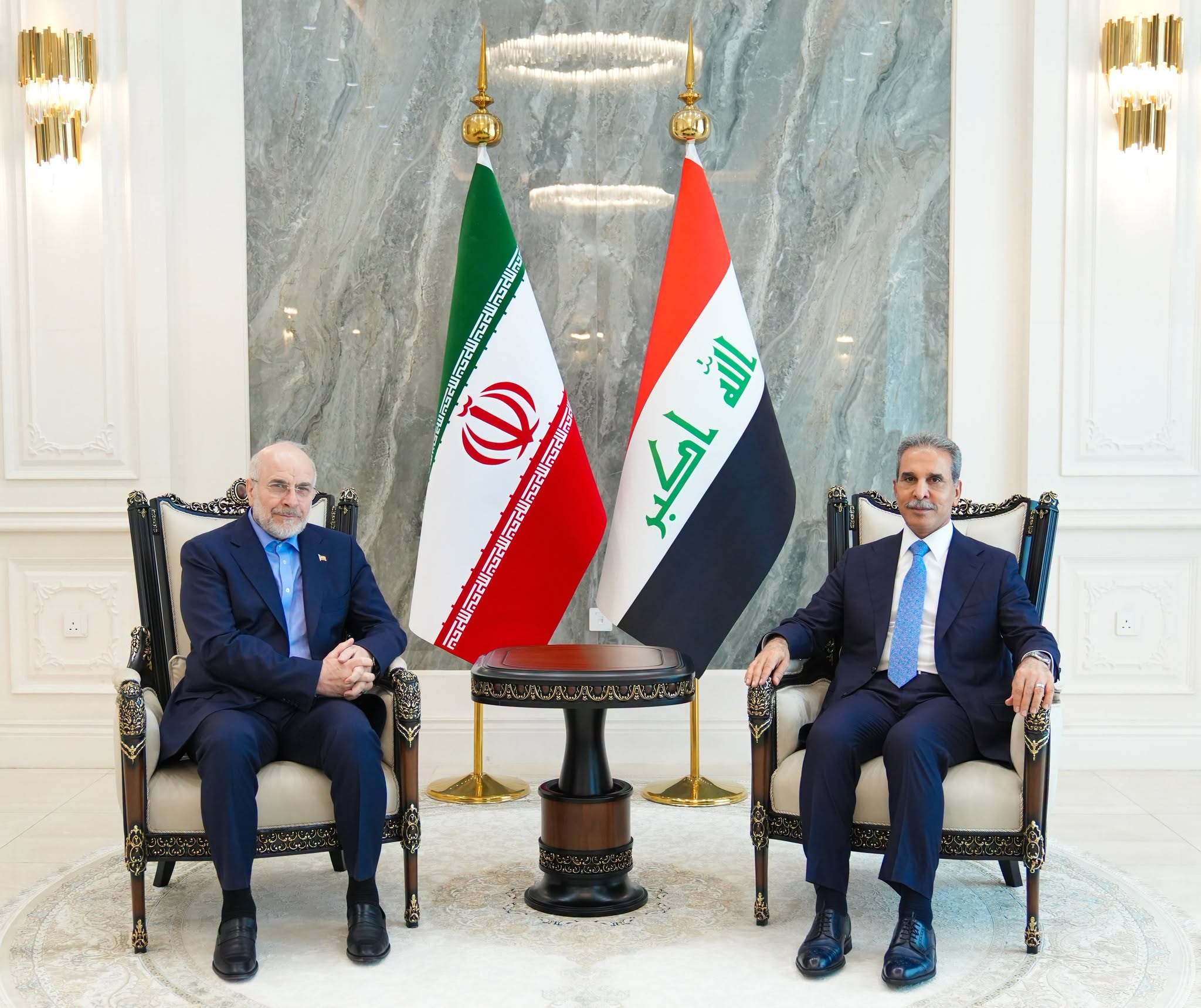 القاضي زيدان يبحث مع رئيس مجلس الشورى الإسلامي الإيراني سبل تعزيز التعاون بين البلدين