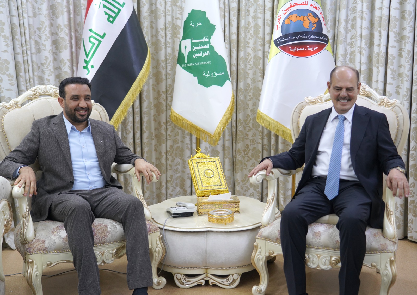 مؤيد اللامي يستقبل  مستشار رئيس مجلس النواب لشؤون الثقافة والإعلام 